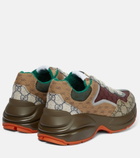 Gucci - GG Rhyton leather-trimmed sneakers