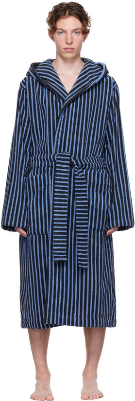 Photo: Tekla Black & Blue Organic Cotton Bathrobe