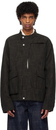NULLUS Gray & Brown Deconstructed Multi Collar Jacket