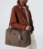 Giorgio Armani Leather-trimmed canvas duffel bag