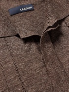 Lardini - Knitted Linen Polo Shirt - Brown