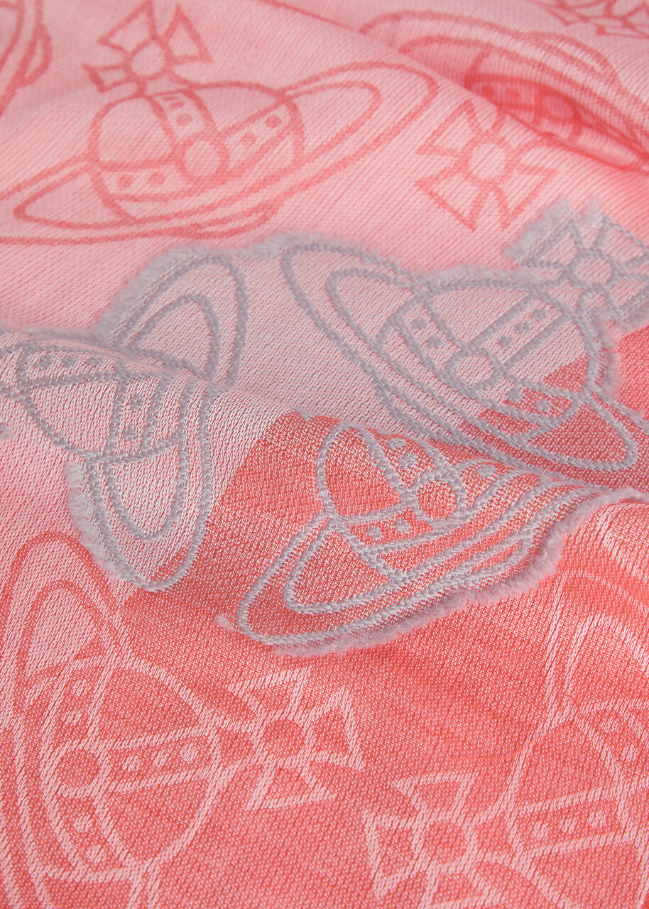 Vivienne Westwood Graffiti Logo-monogrammed Cotton-blend Scarf - Red - One Size