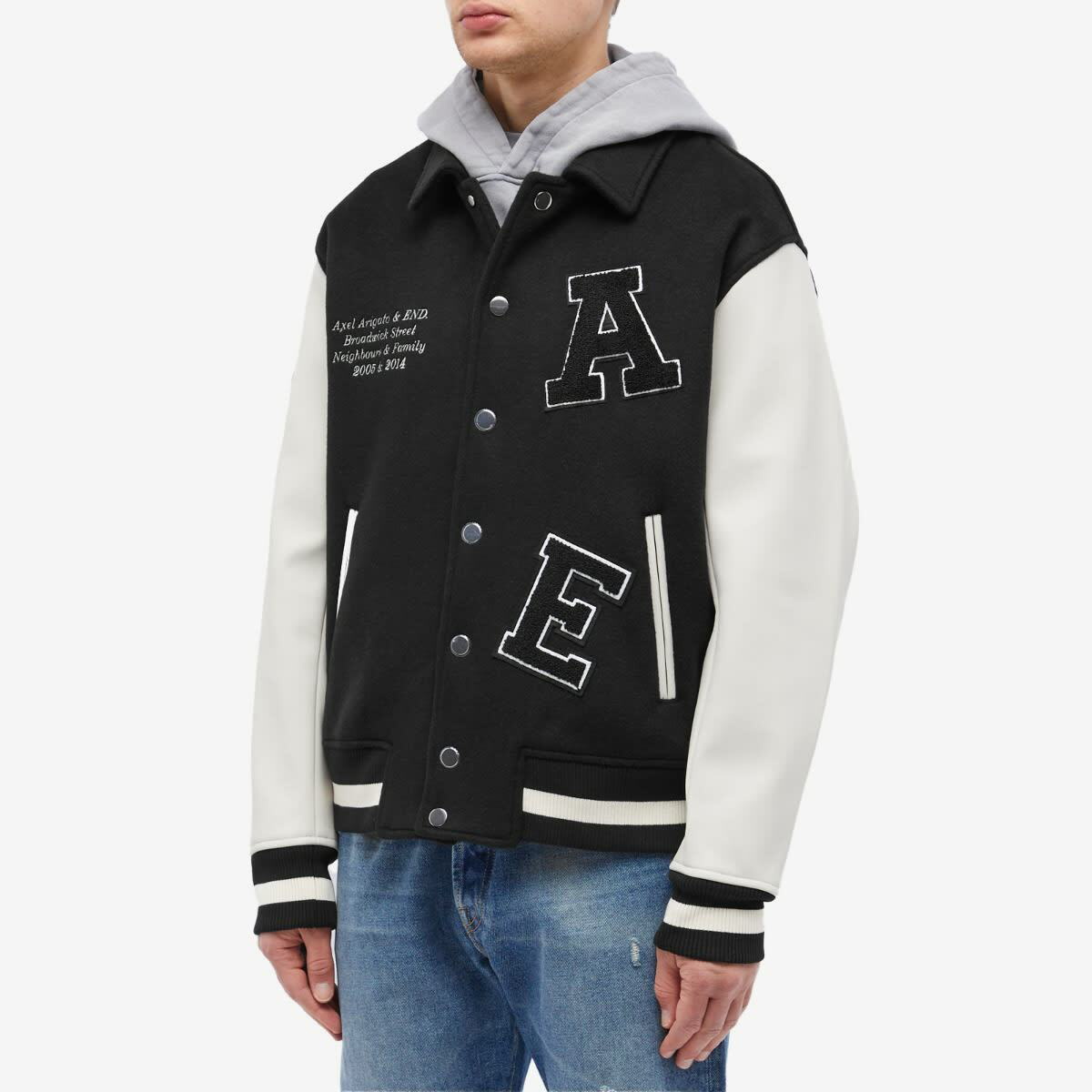 END. x Axel Arigato Men s Milan Gargoyle Varsity Jacket in Black