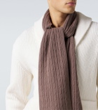 Eleventy Cable-knit cashmere scarf