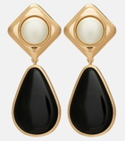 Self-Portrait Gold-plated drop earrings