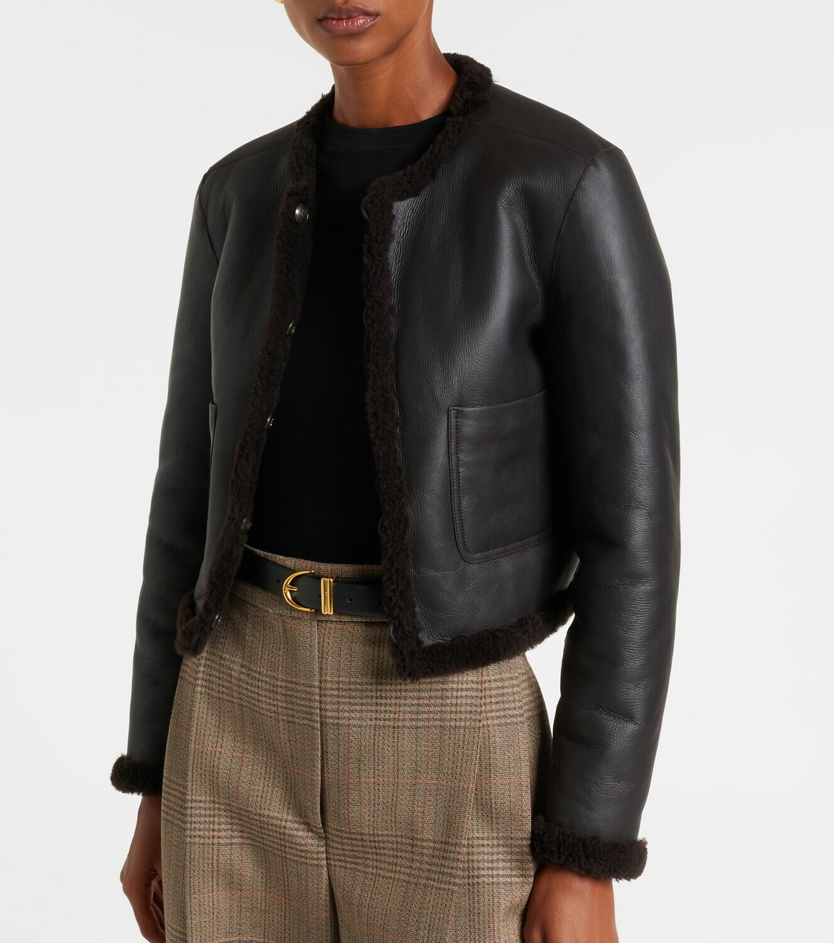 Dorothee Schumacher Soft Touch cropped reversible leather jacket