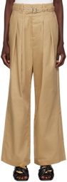 JW Anderson Beige Pleated Trousers