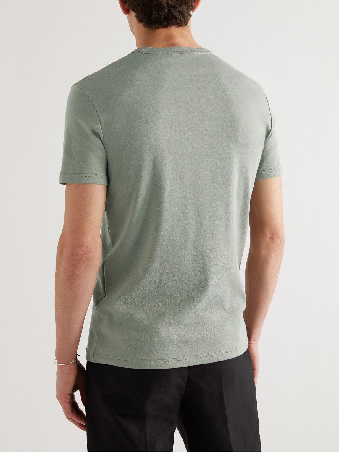 TOM FORD SlimFit StretchCotton Jersey TShirt Green TOM FORD