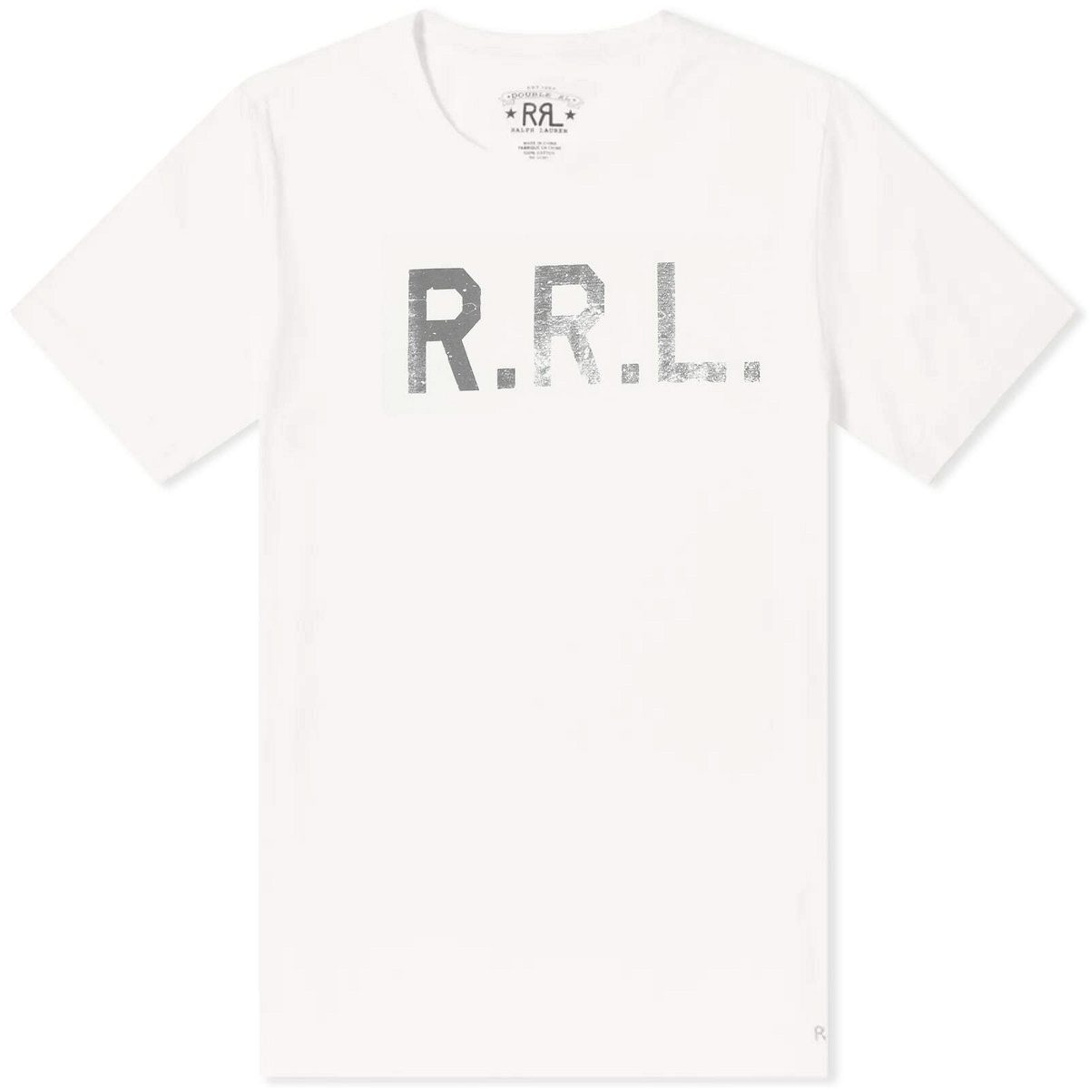 RRL Men's Graphic Logo T-Shirt in White RRL