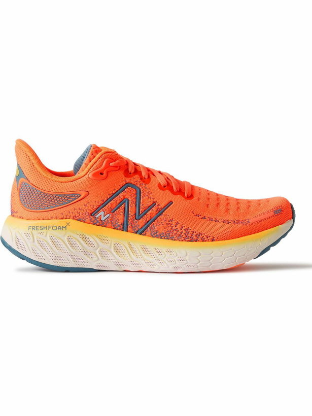 Photo: New Balance - Fresh Foam 1080 V12 Rubber-Trimmed Hypoknit Running Sneakers - Orange