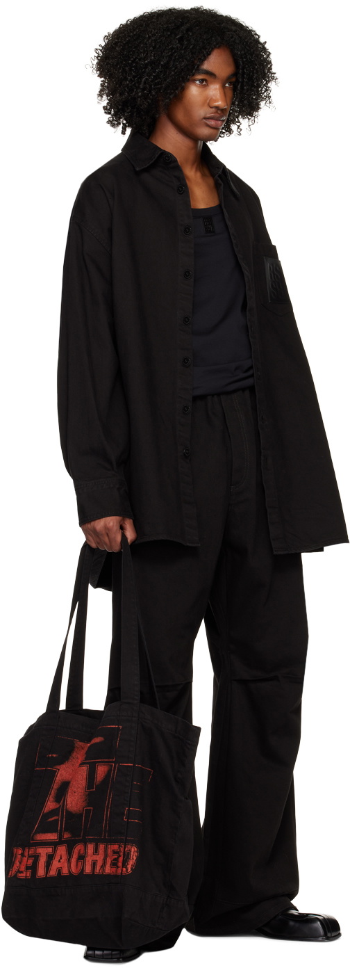 Raf Simons Black Leather Patch Shirt