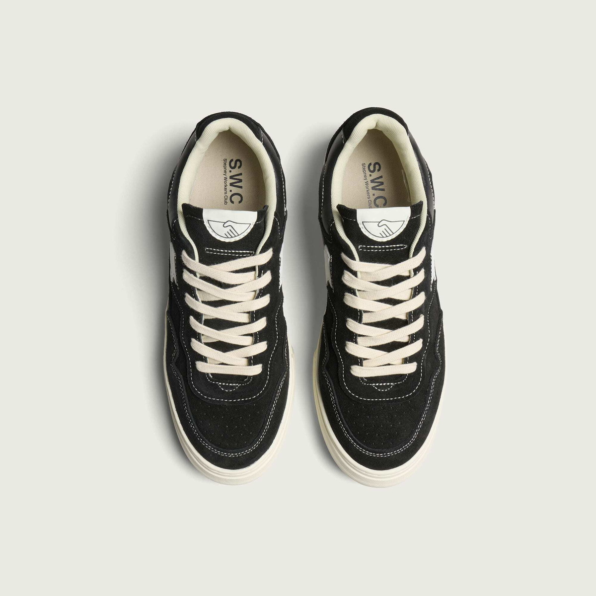 Stepney Workers Club Men's Pearl II S-Strike Suede Sneaker in Black