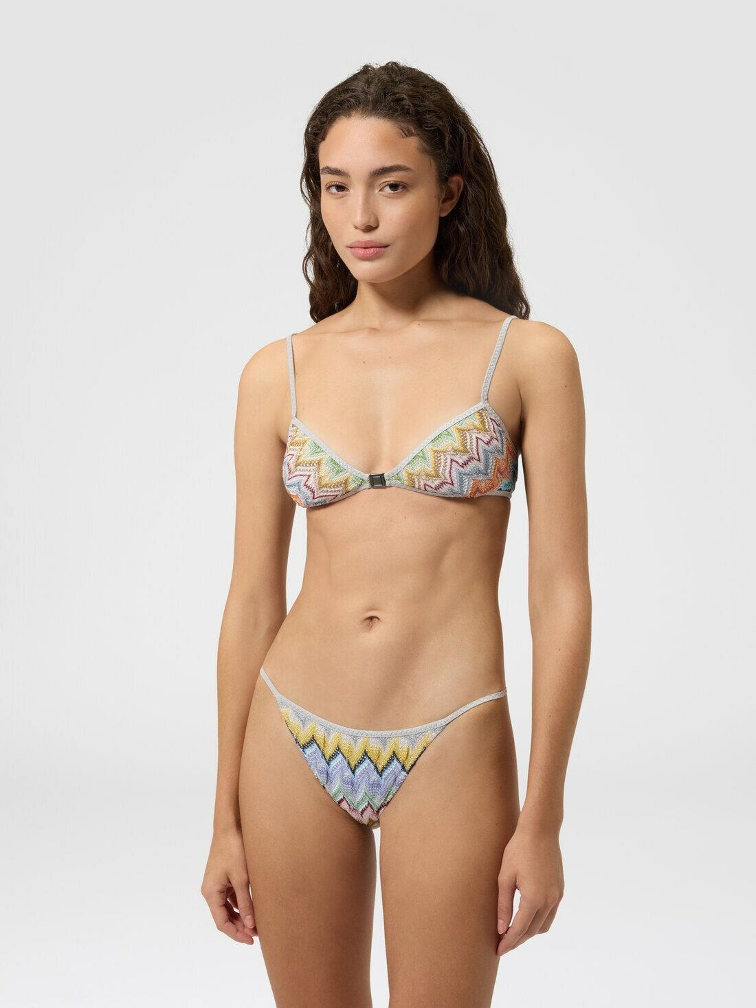 Missoni - Viscose lamé bikini with front-closure top, Women, Multicoloured