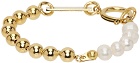 IN GOLD WE TRUST PARIS Gold Ball Chain & Pearl Bracelet