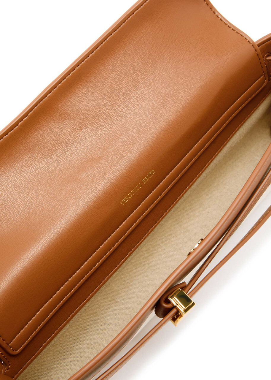 Veronica Beard Dash Leather and Canvas Clutch - Cream - One Size