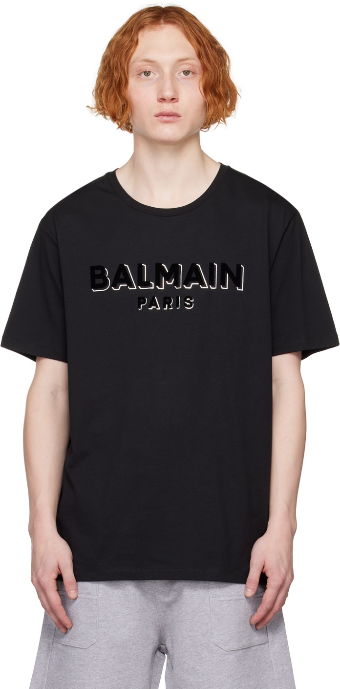 Balmain Black Textured T-Shirt Balmain