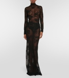 Alaïa Floral mesh bodysuit