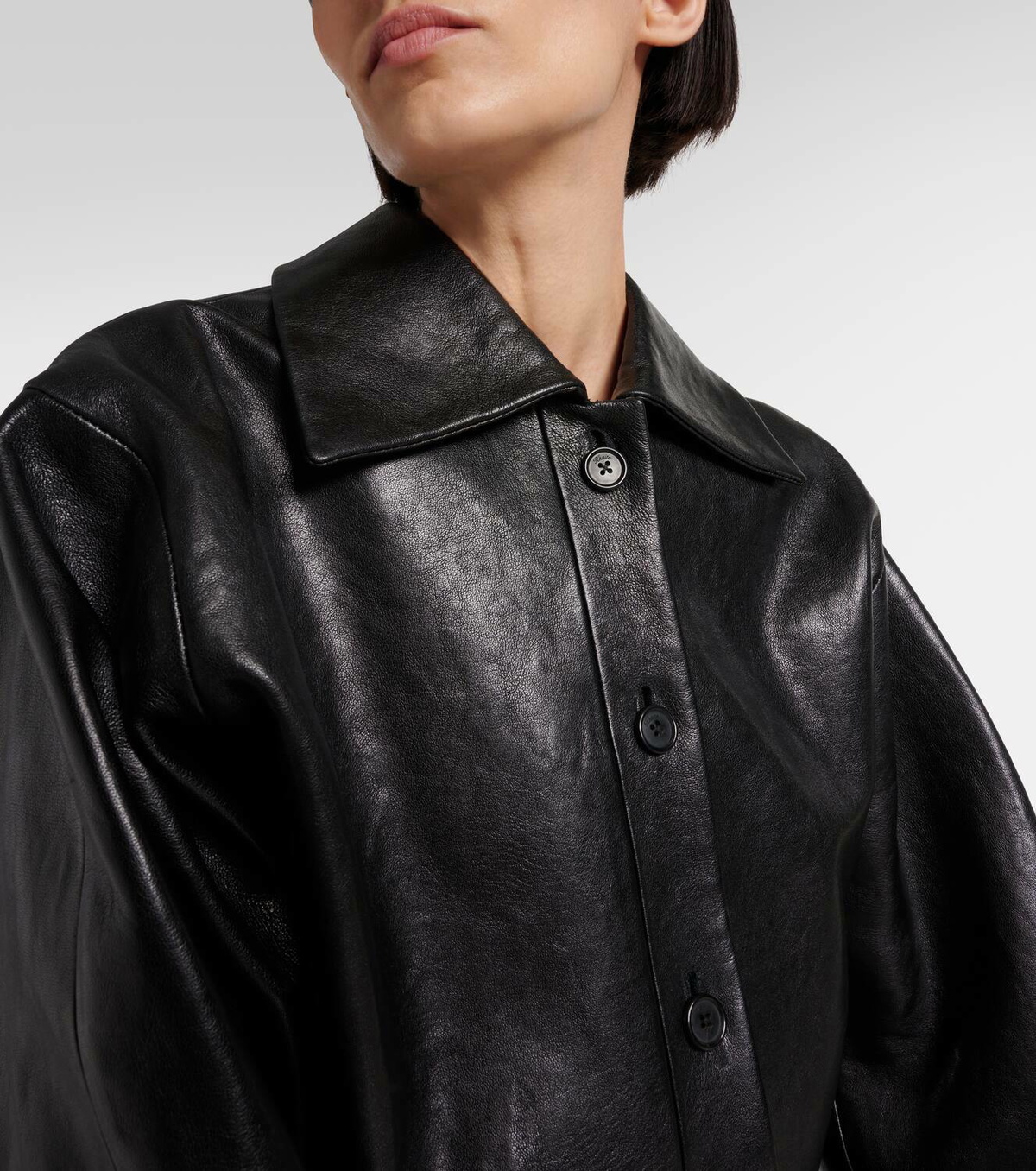 Khaite Sue cropped leather jacket Khaite