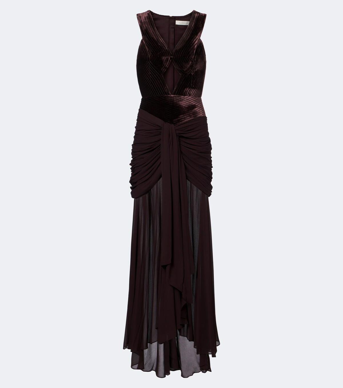Zimmermann Valiant cutout draped velvet gown