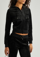 Juicy Couture Classic Robertson Hooded Velour Sweatshirt Black