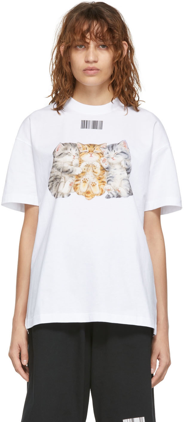 VTMNTS White Kayomi Harai Edition Cute Cats T-Shirt VTMNTS
