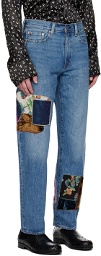 Anna Sui SSENSE Exclusive Blue Patchwork Denim Jeans