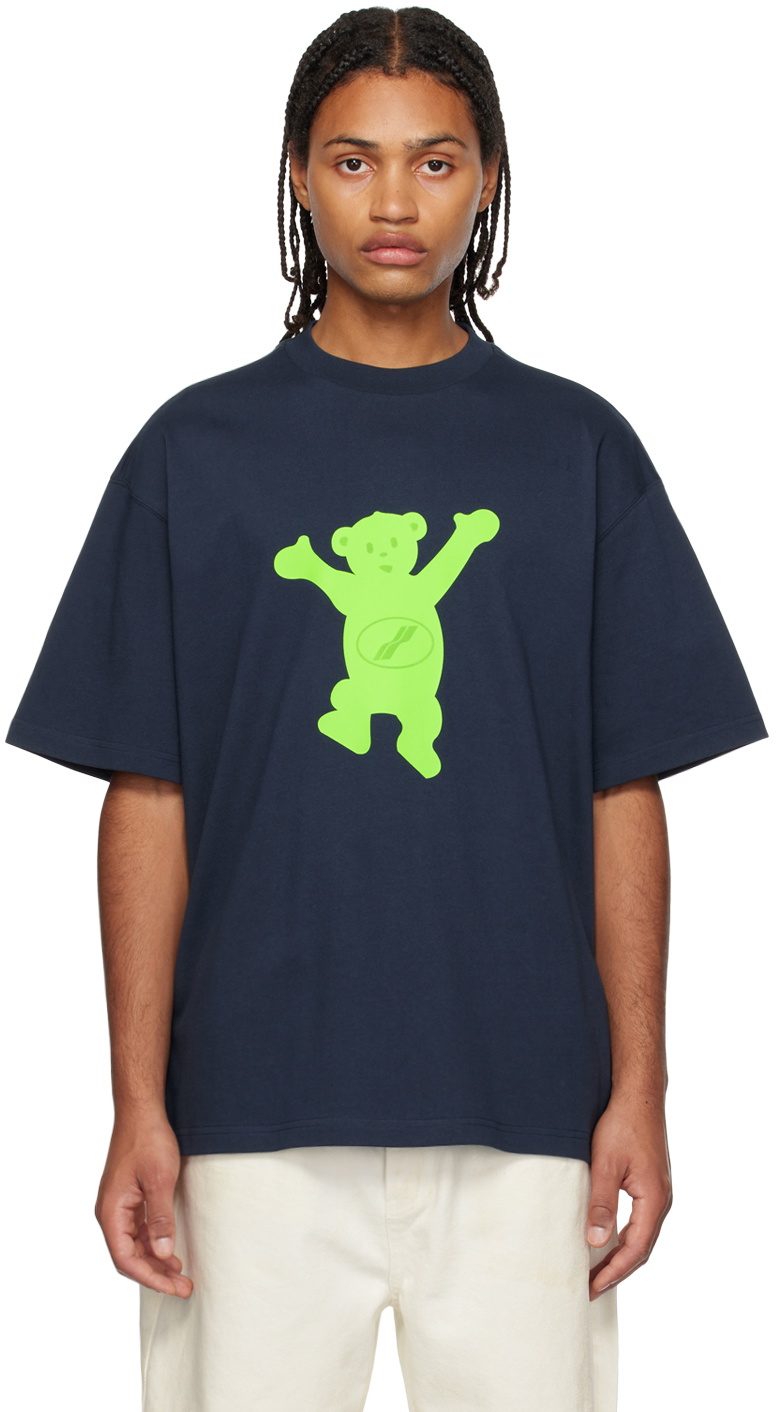 We11Done ♥ Spray Teddy T-Shirt /追跡付 We11done Navy Teddy T-Shirt We11done