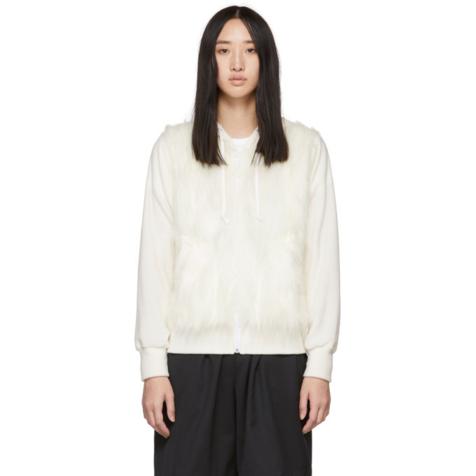 Photo: Comme des Garcons Girl Off-White Faux-Fur Panel Hoodie