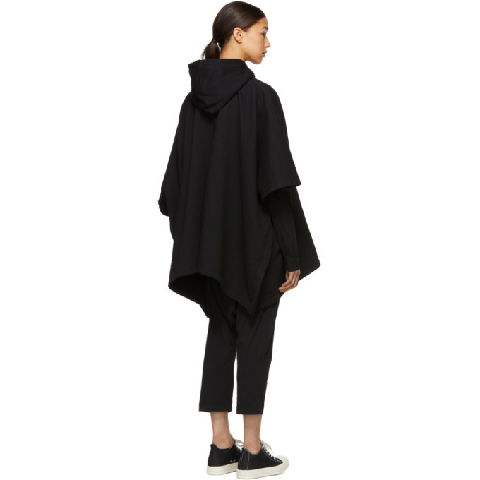 Rick Owens Drkshdw Black Poncho Hoodie Rick Owens Drkshdw