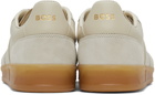 BOSS Beige Leather-Suede Sneakers