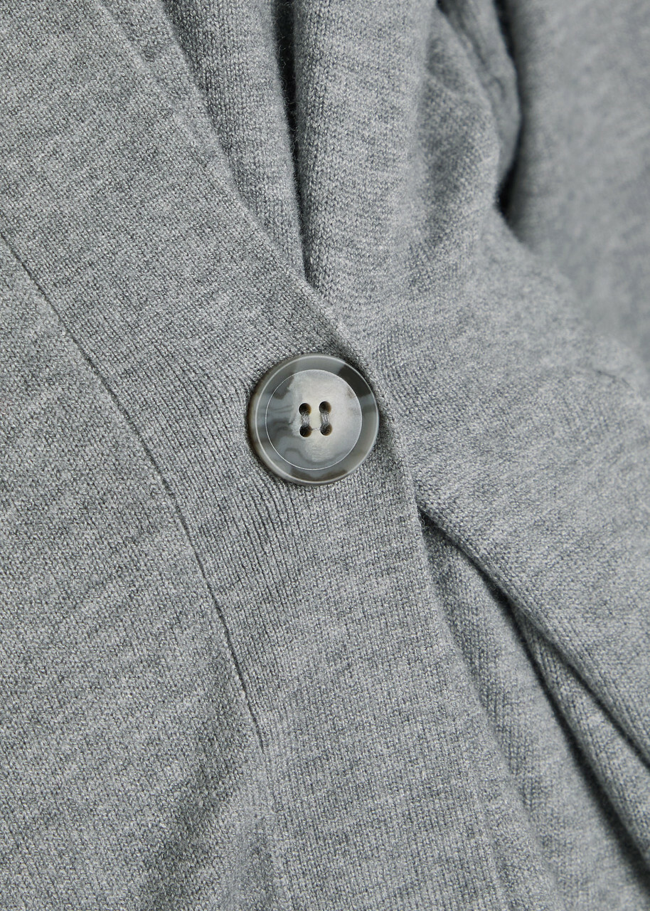Good American Asymmetric Fine-knit Cardigan Grey