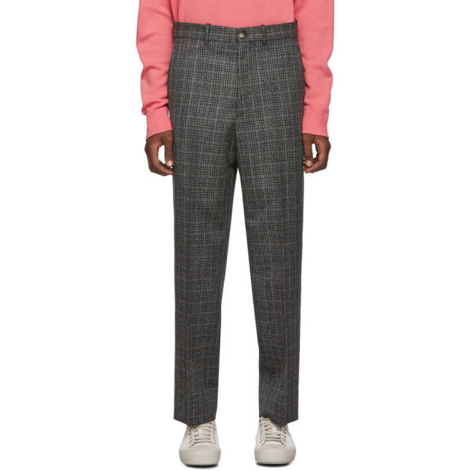 Photo: Marni Black and Grey Micro-Check Trousers