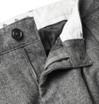 Barbour White Label - Chester Tapered Pleated Mélange Wool-Blend Felt Trousers - Gray