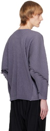 HOMME PLISSÉ ISSEY MIYAKE Purple Serrate Long Sleeve T-Shirt