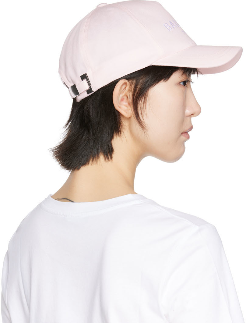 BALMAIN ロゴキャップ ピンク Balmain Pink Signature Vinyl Cap Balmain