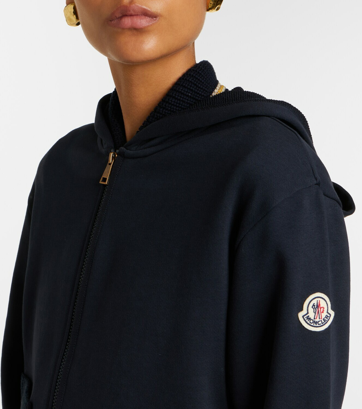 Moncler Cotton-blend zip-up hoodie