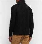 Belstaff - Slim-Fit Cable-Knit Rollneck Sweater - Black