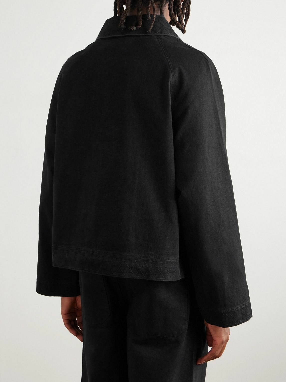 BODE - Logo-Embroidered Denim Jacket - Black