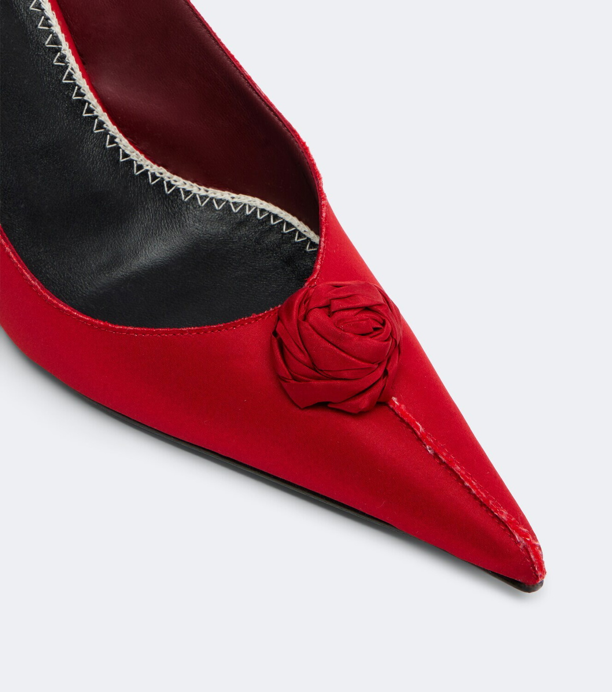 Magda Butrym Floral-appliqué satin slingback pumps