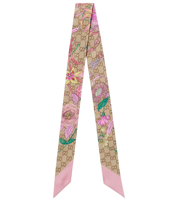 Photo: Gucci GG floral silk twill scarf