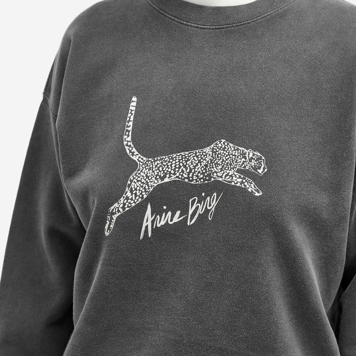 Anine Bing Women s Spencer Spotted Leopard Sweatshirt in Washed