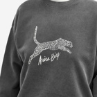 Anine Bing Women's Spencer Spotted Leopard Sweatshirt in Washed Black