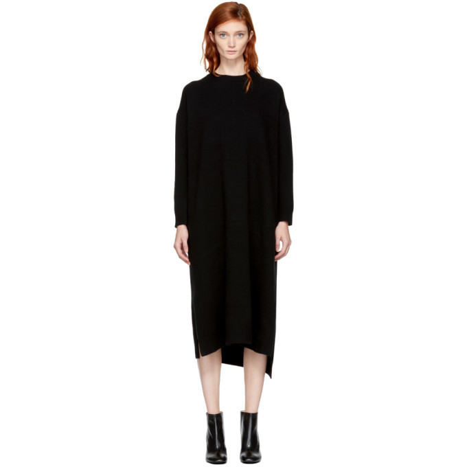 Enfold Black Wool Straight Dress Enfold