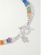 Peyote Bird - Tropical Camo Sterling Silver Multi-Stone Beaded Bracelet