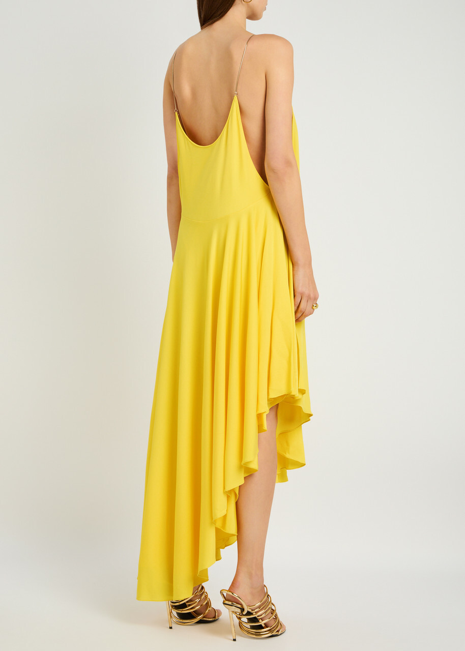navy blue dress for baby girl Alaïa Asymmetric Jersey Maxi Dress Yellow ALAÏA