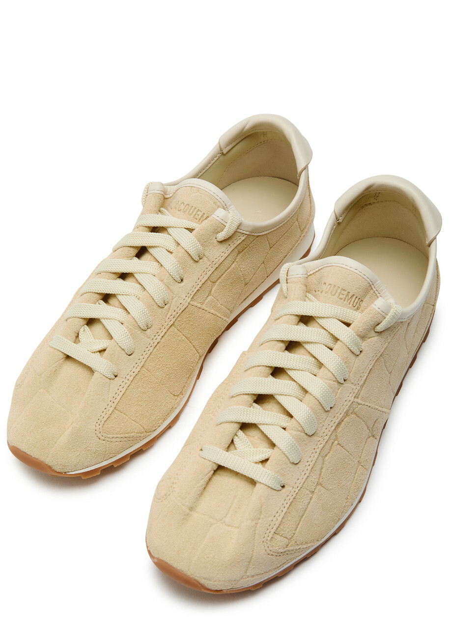 Jacquemus Les Tennis Textured Suede Sneakers Ivory