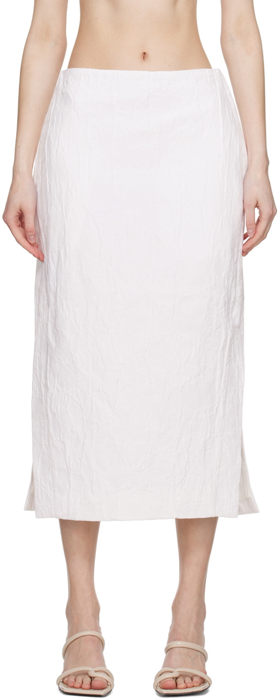 CO White Slit Midi Skirt