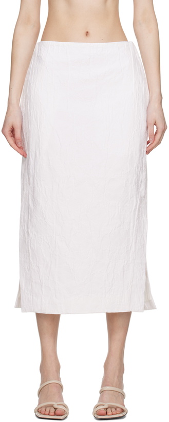Photo: CO White Slit Midi Skirt