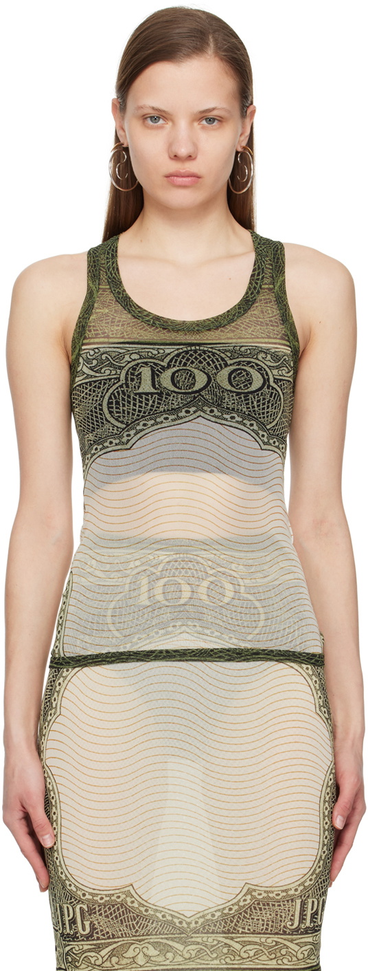Jean Paul Gaultier Green & Off-White 'The Cartouche' Tank