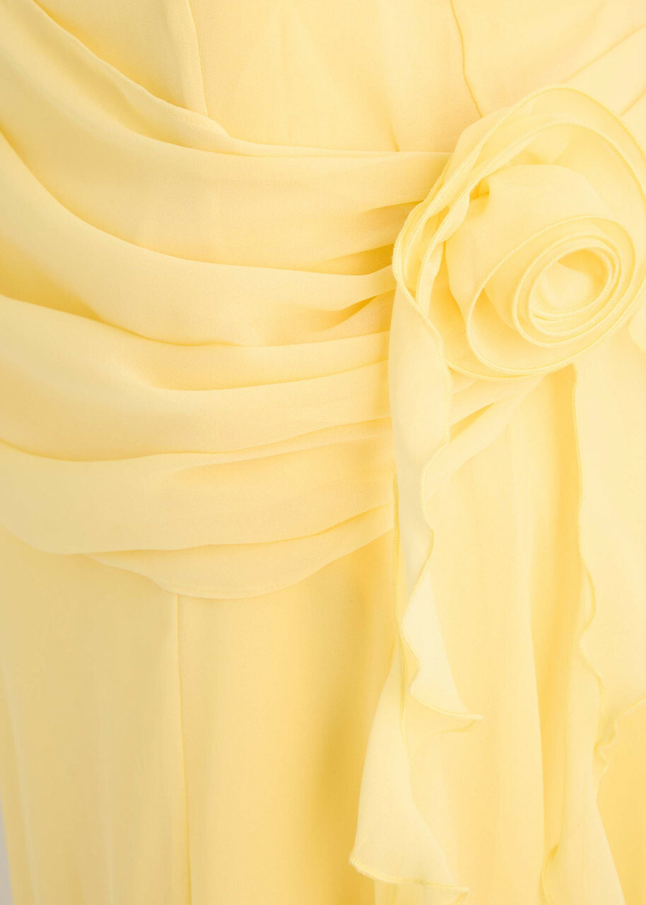 DE LA Vali Florentine Chiffon Maxi Dress Yellow